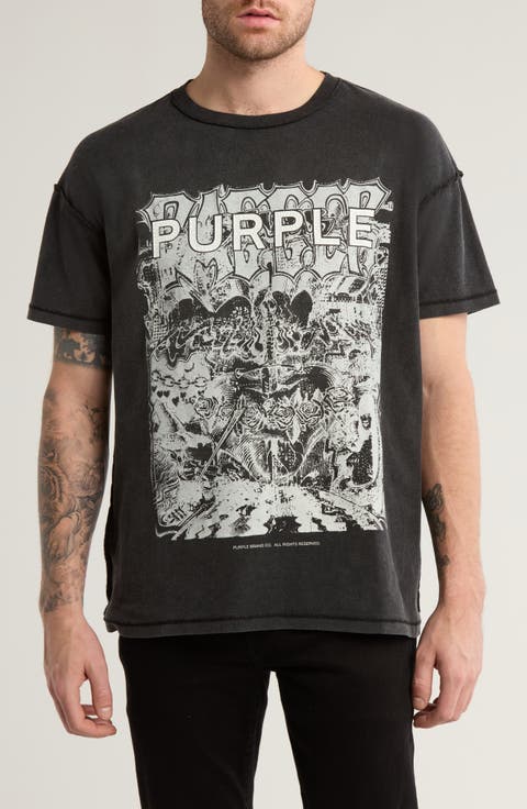 Textured Inside Out Cotton Graphic T-Shirt