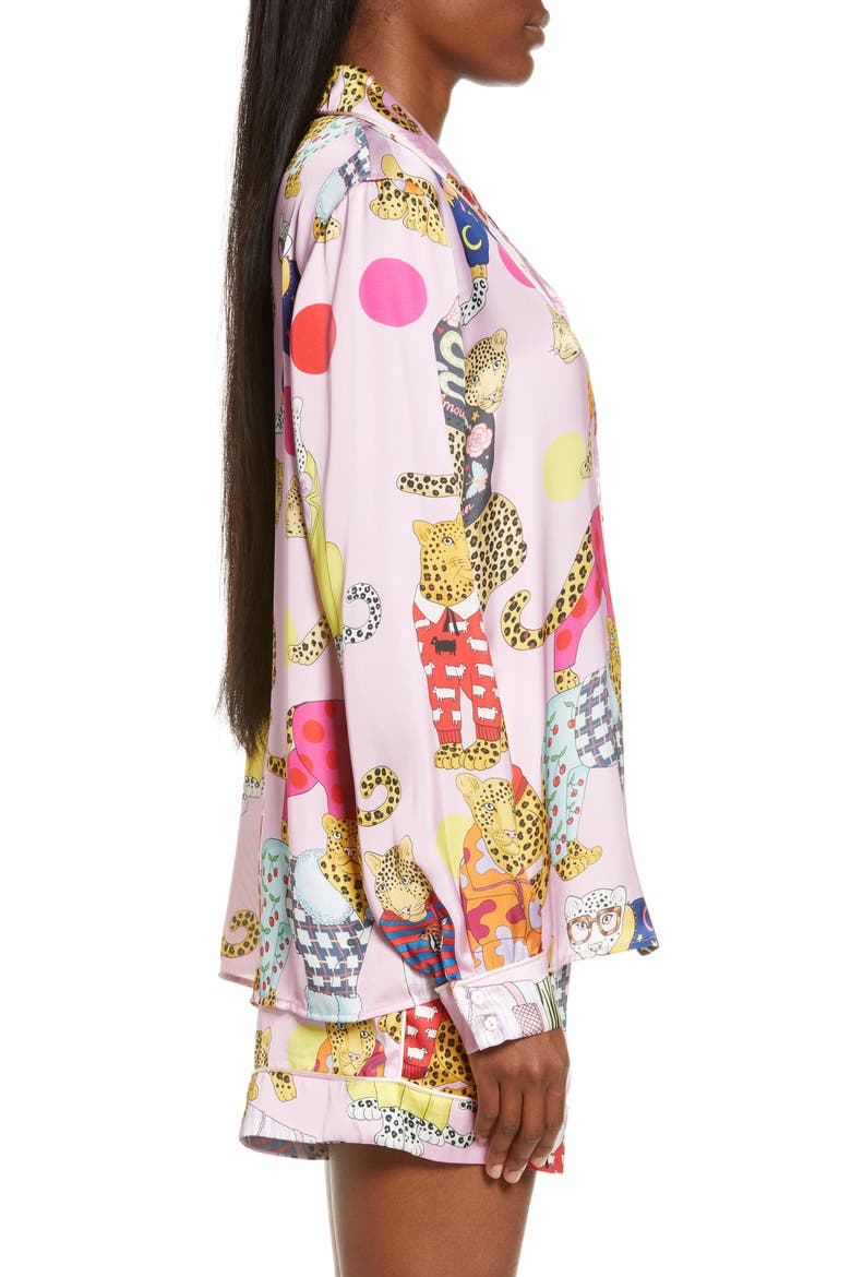 A Leopard Never Changes Its Spots Short Pajamas, Alternate, color, PINK