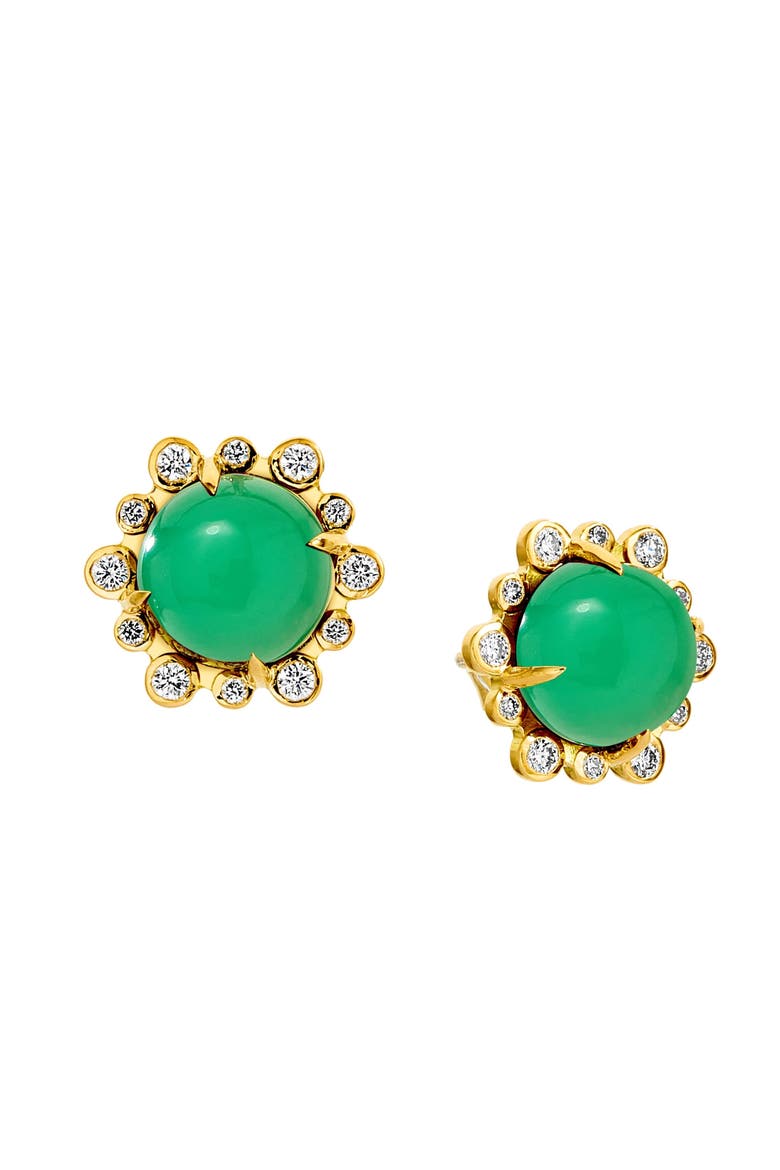 Aura Petite Studs, Main, color, Chrysoprase