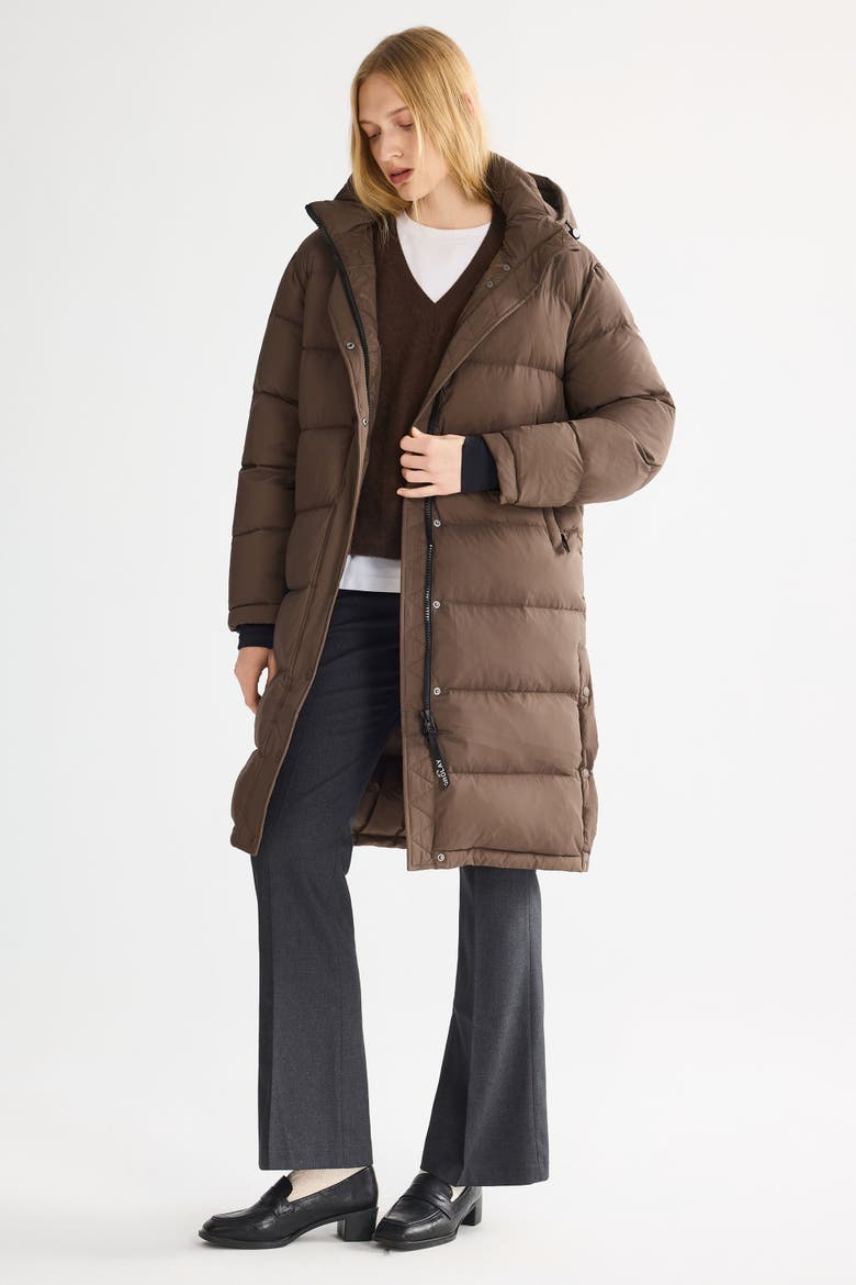 Puff-O® Mid-Length Down Puffer Jacket, Alternate, color, Coffee