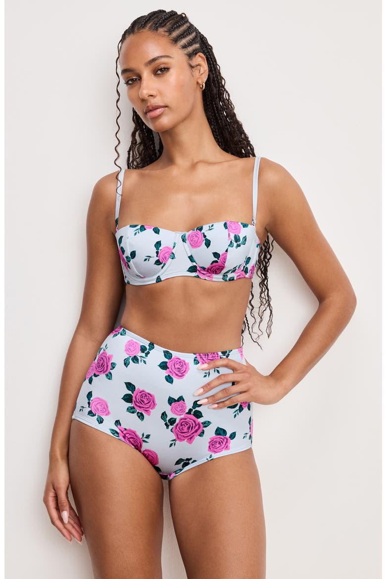 Floral Satin Underwire Bikini Top, Alternate, color, VINTAGE ROSE001