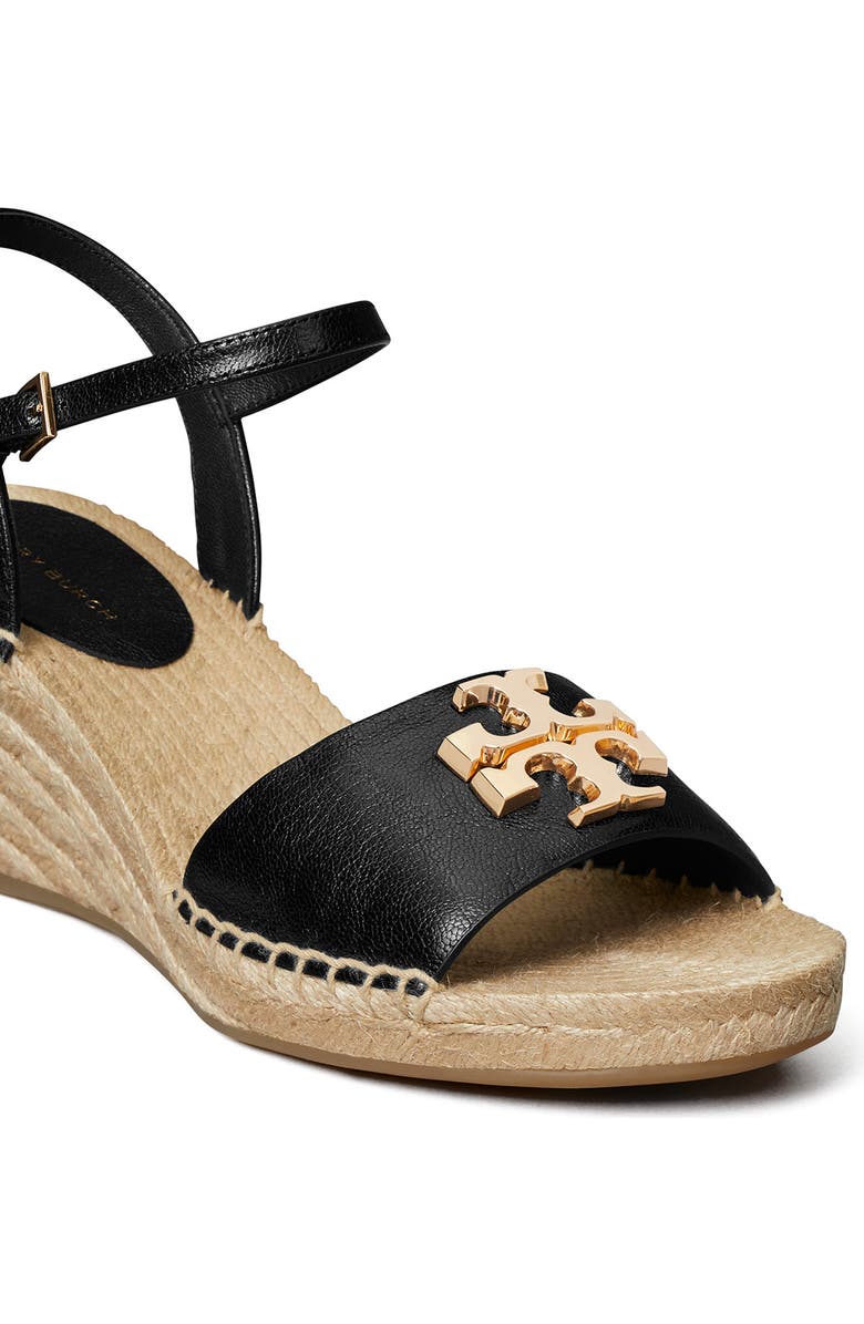 Tory Burch Eleanor Wedge Espadrille, Alternate, color, Perfect Black / Gold