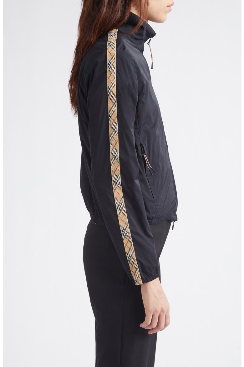 Angela Reversible Stretch Nylon & Fleece Jacket, Alternate, color, BLACK