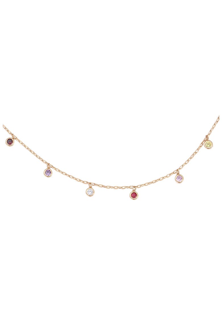 Rainbow Charm Necklace, Main, color, Gold