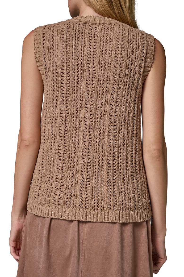 Pointelle Stitch Sweater Vest, Alternate, color, FAWN
