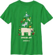MINECRAFT Boy's Minecraft Spread Joy Christmas Tree  Graphic T-Shirt