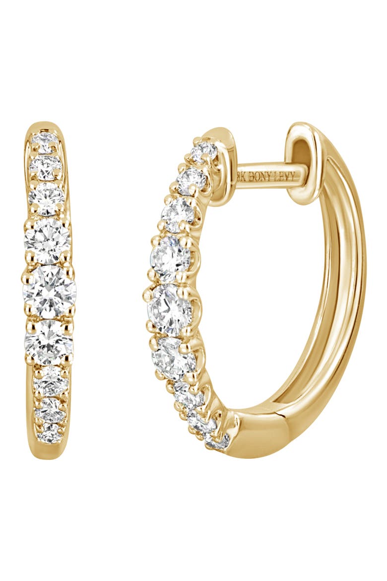 Audrey Diamond Huggie Hoop Earrings (Nordstrom Exclusive), Main, color, 18K YELLOW GOLD