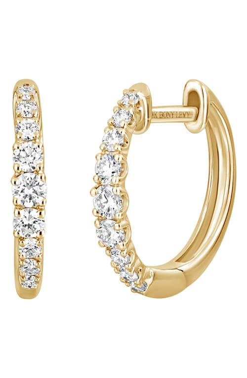 Bony Levy Audrey Diamond Huggie Hoop Earrings in 18K Yellow Gold 