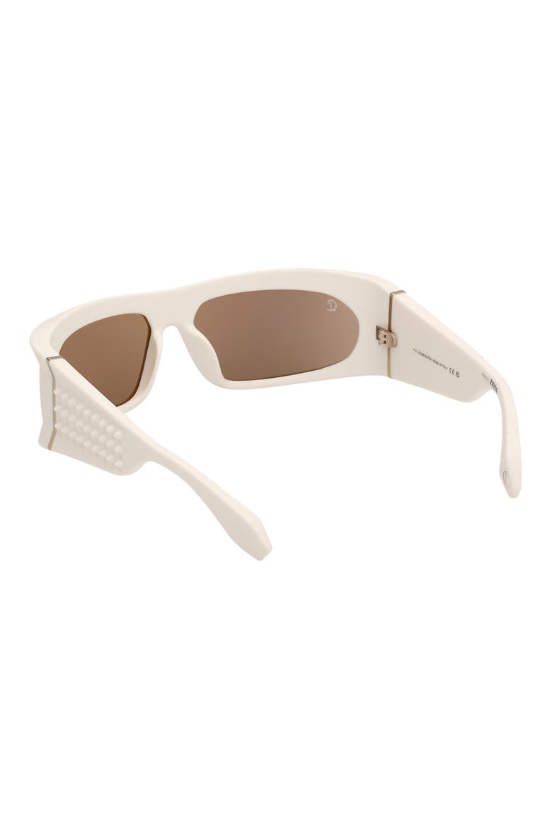64mm Geometric Sunglasses, Alternate, color, WHITE / GOLD / ZEISS FLASH