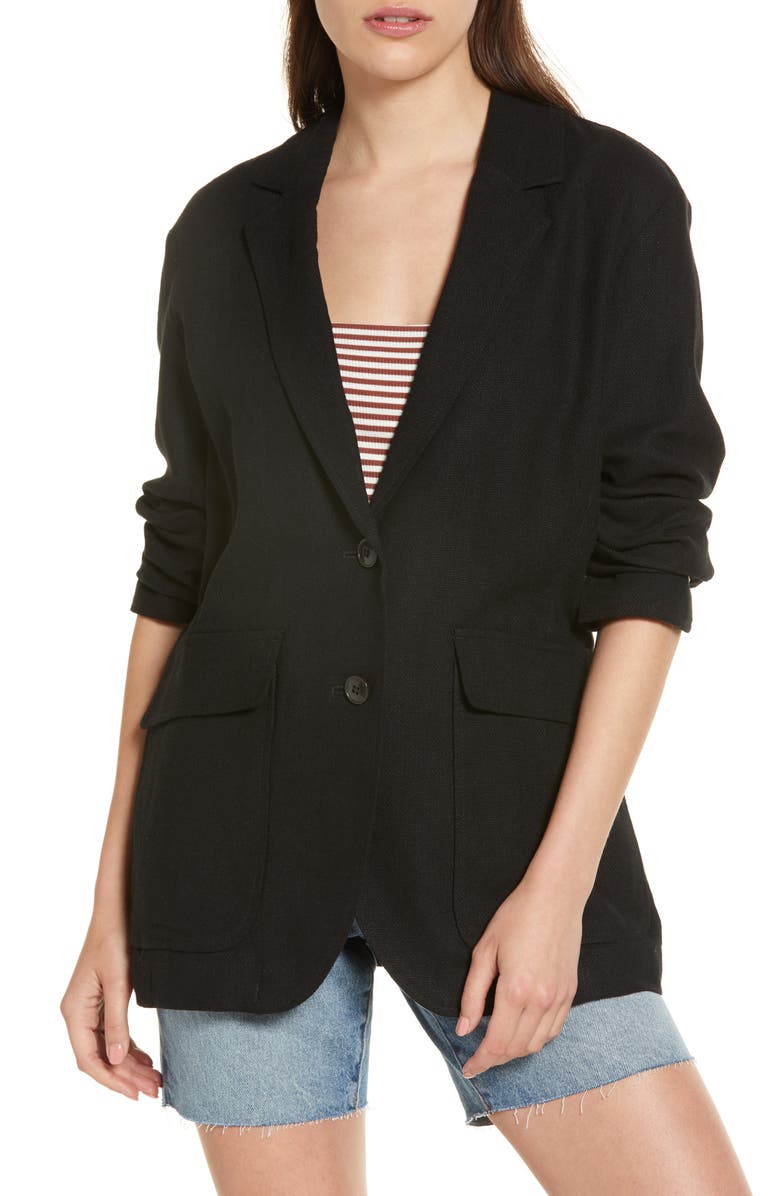Madewell Larsen Breezewoven Linen Blend Blazer, Main, color, 
