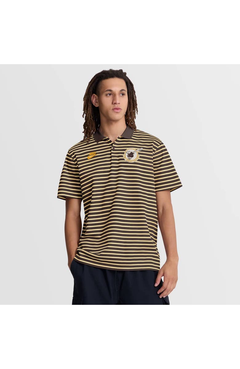 Nike Men's Nike Brown San Diego Padres Cooperstown Collection Dri-FIT Victory Striped Polo, Main, color, Brown