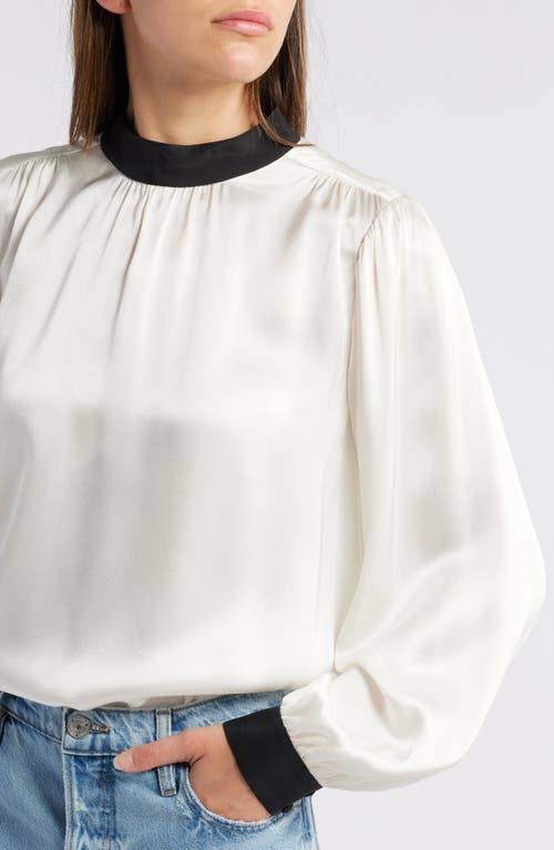 FRAME FRAME MOCK NECK LONG SLEEVE SILK TOP 