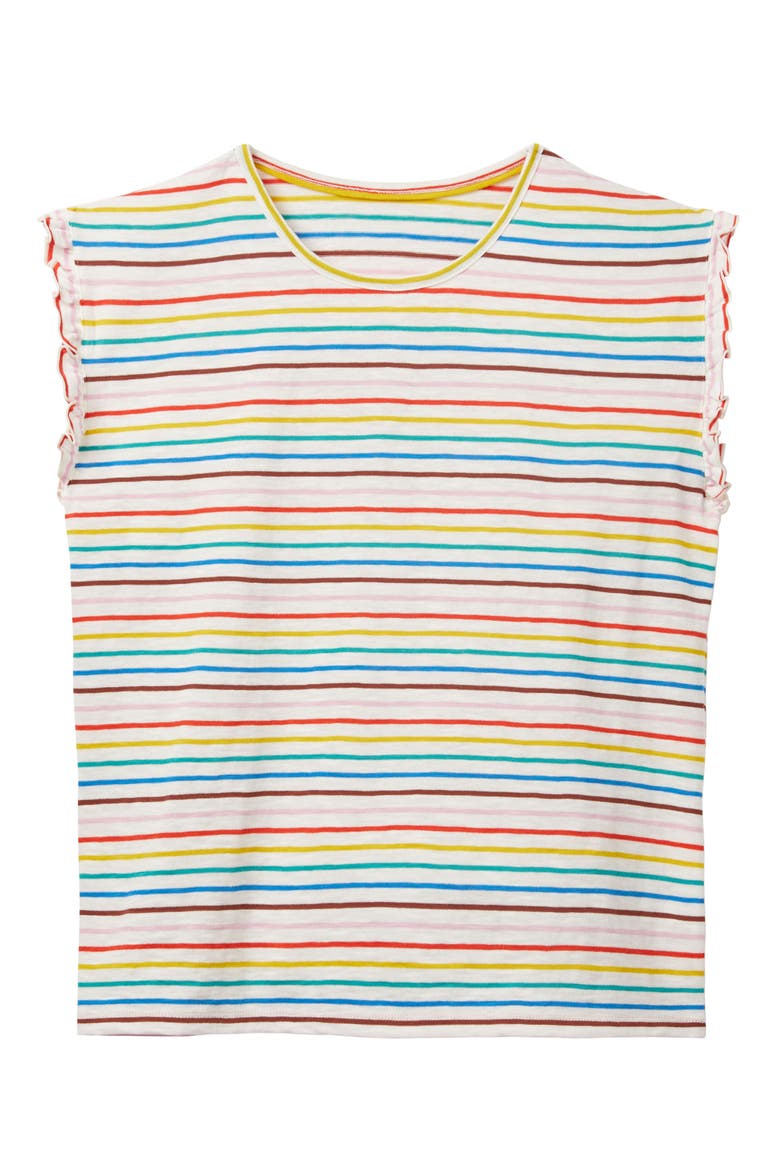 Faye Ruffle Trim Top, Alternate, color, SUMMER RAINBOW MULTI BRETON