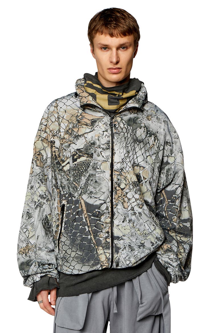 J-Dorsett Nylon Jacket with Stowaway Hood, Alternate, color, TAN/ BROWN
