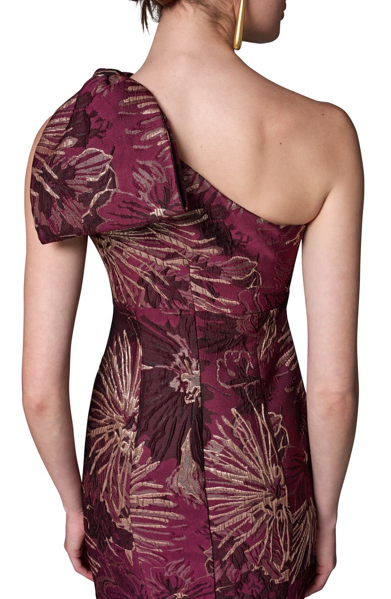 Donna Karan New York One-Shoulder Gown, Alternate, color, Prune Mult