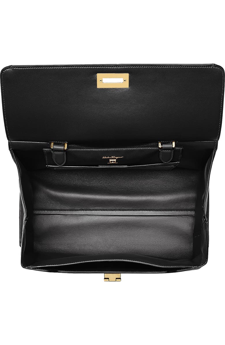 FERRAGAMO Salvatore Ferragamo Trifolio Leather Top Handle Bag, Alternate, color,