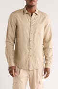 Vince Classic Fit Linen Blend Button-Up Shirt