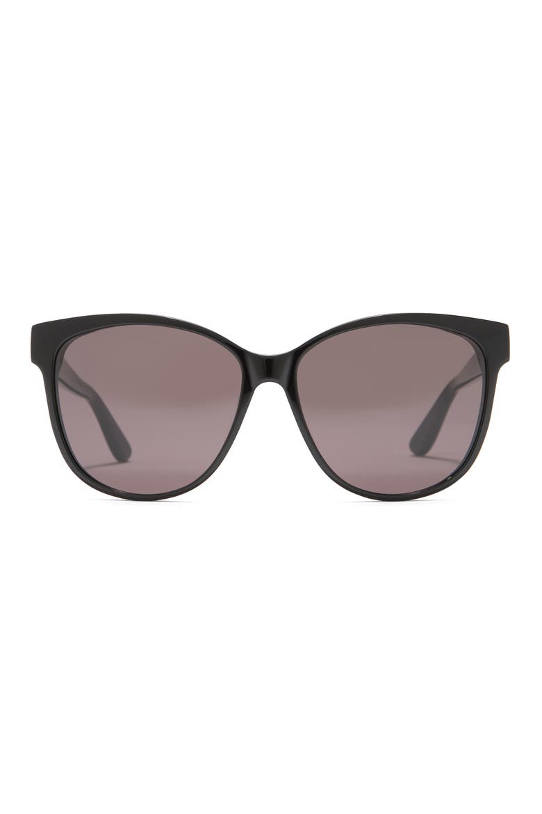 58mm Round Oval Sunglasses, Main, color, BLACK BLACK BLACK