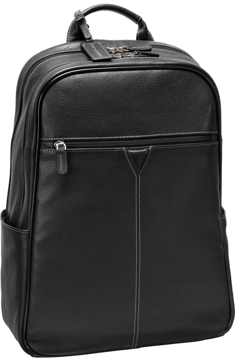 Johnston & Murphy Leather Backpack, Main, color,
