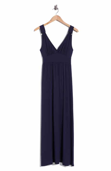 Loveappella Empire Waist Jersey Maxi Dress