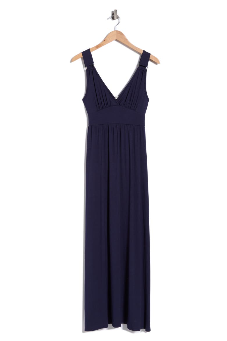 empire waist jersey dress La Femme 28547 Ruched Bodice Empire Waist Stretch Jersey Dress