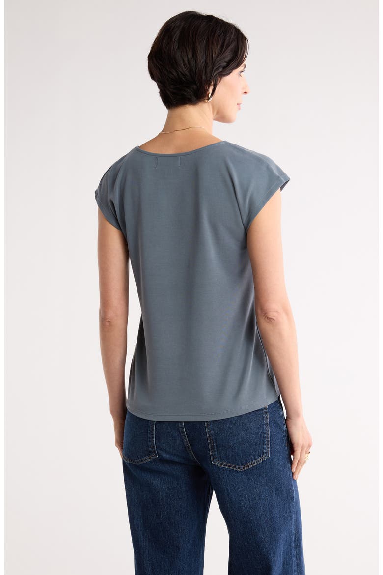Cap Sleeve Modal Blend T-Shirt, Alternate, color, BLUE SLATE