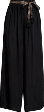 Elan Tie Belt Wide Leg Cover-Up Pants