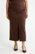 Renee C Faux Suede Midi Skirt