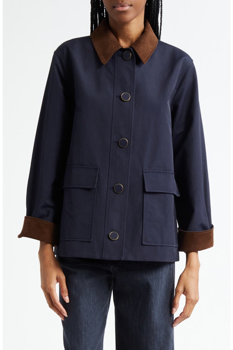 Arlen Corduroy Trim Dickey Jacket, Main, color, NAVY