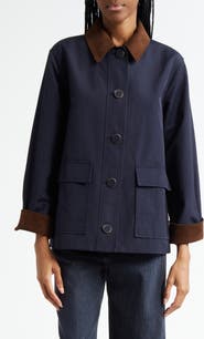Veronica Beard Arlen Corduroy Trim Dickey Jacket