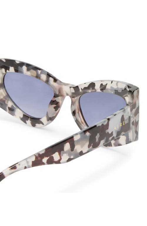 Aire Electra 49mm Small Cat Eye Sunglasses In Charcoal Tort/smoke Grad