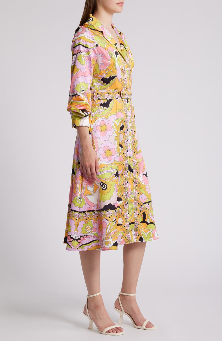CIEBON Breeze Floral Print Belted Midi Shirtdress, Alternate, color, 