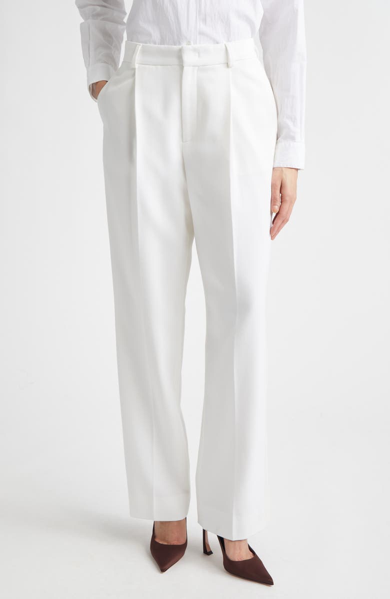 Victoria Beckham Tailored Straight Leg Trousers, Main, color, Ivory