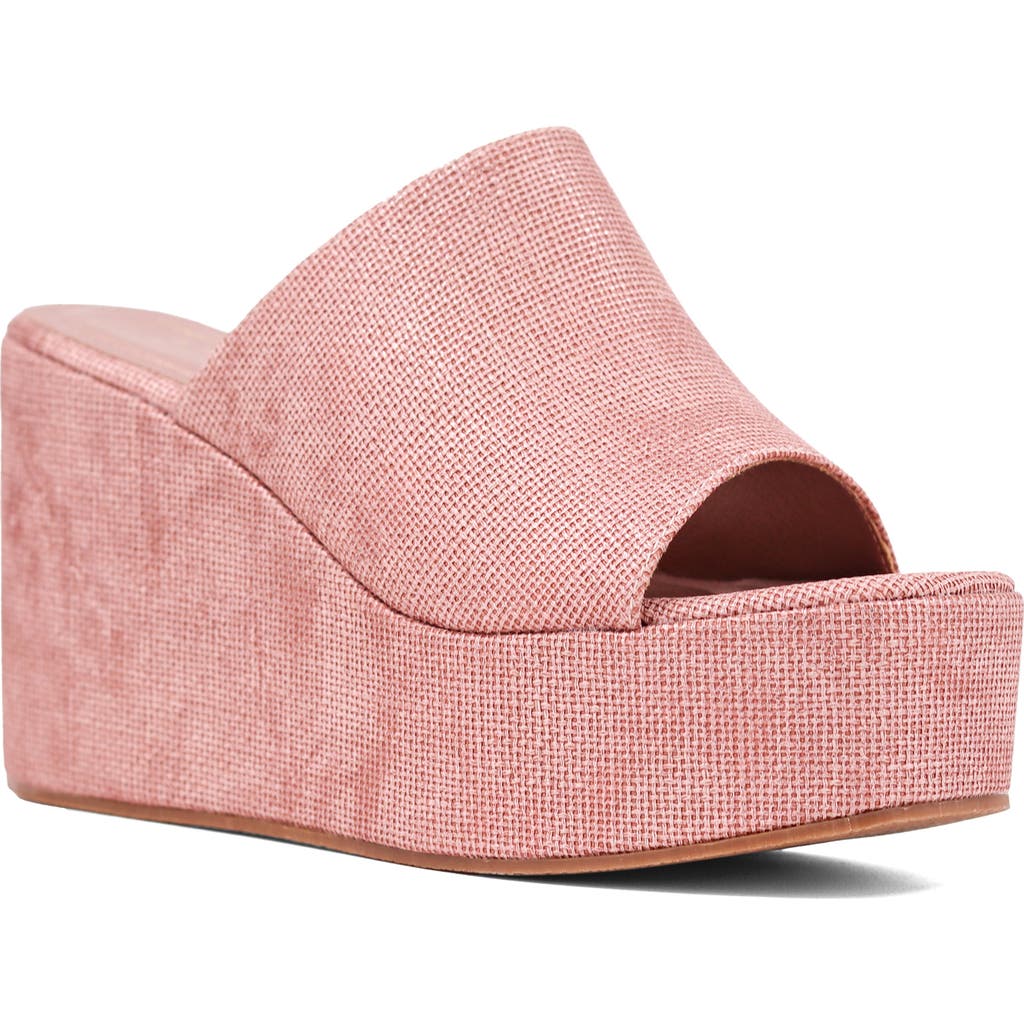 Shushop Ilaria Platform Wedge Sandal In Pink