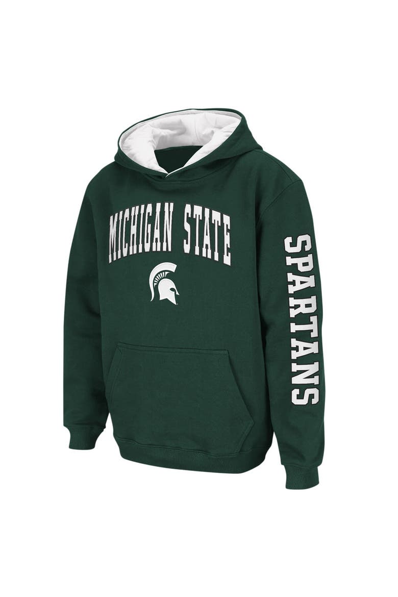 Youth Colosseum Green Michigan State Spartans 2-Hit Team Pullover Hoodie, Alternate, color, Green