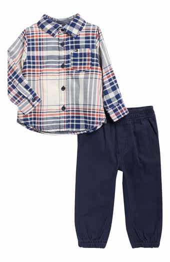 Tommy Hilfiger Plaid Woven Button-Up Shirt & Joggers Set