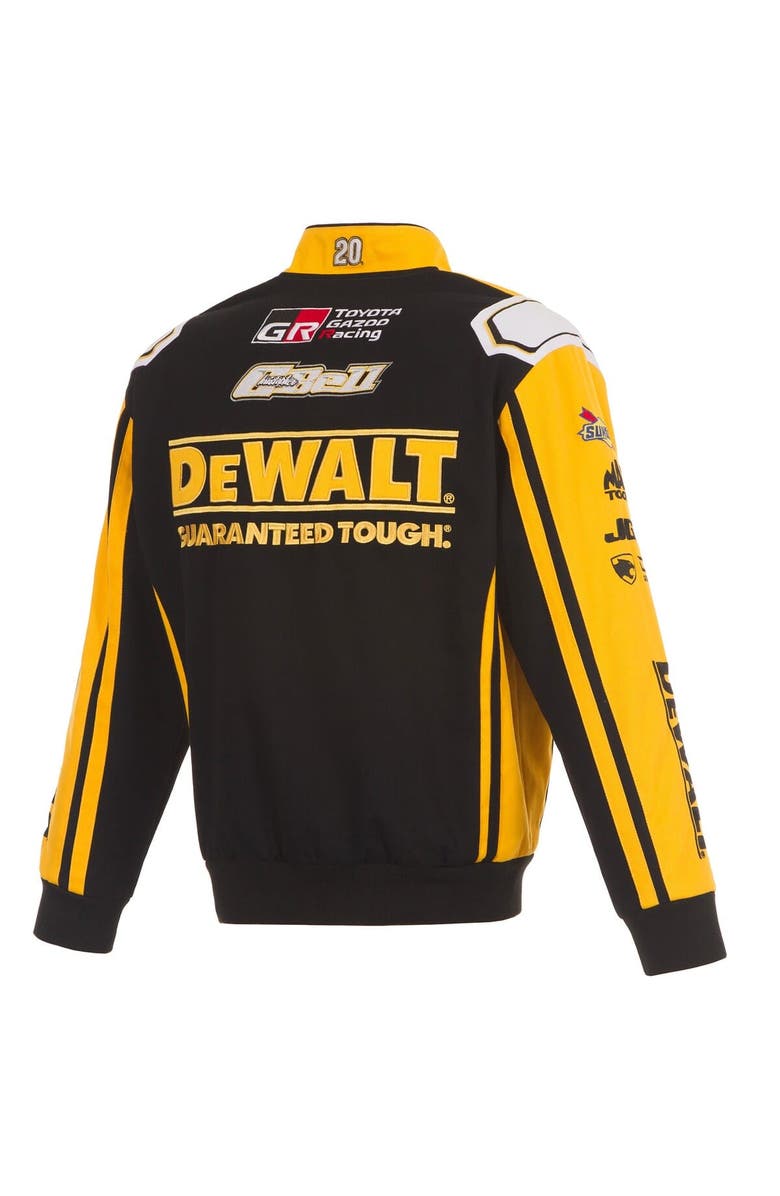 JH DESIGN Men
s JH Design Black/Yellow Christopher Bell DeWalt Full-Snap Twill Uniform Jacket, Alternate, color, Black