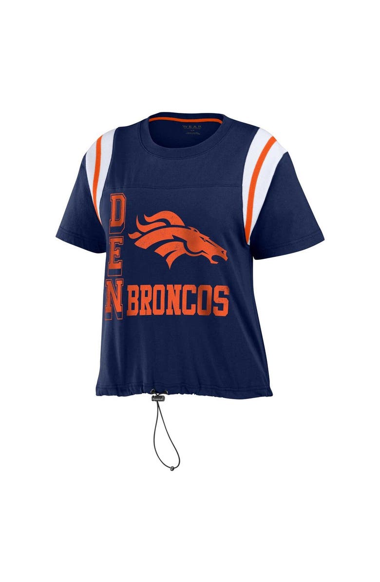 WEAR by Erin Andrews Women's WEAR by Erin Andrews Navy Denver Broncos Cinched Colorblock T-Shirt, Alternate, color, Navy