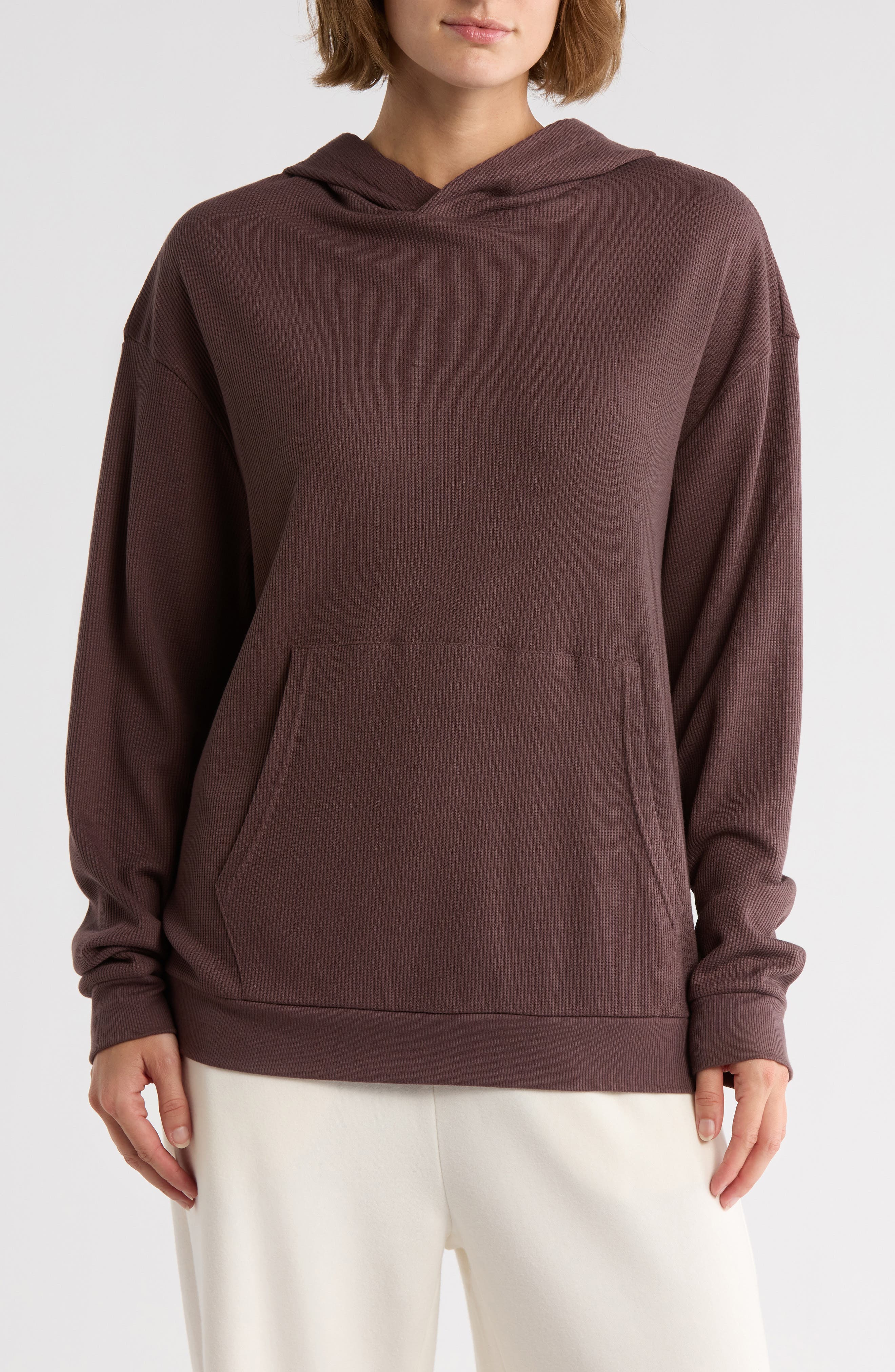 X by Gottex Waffle Knit Pullover Hoodie