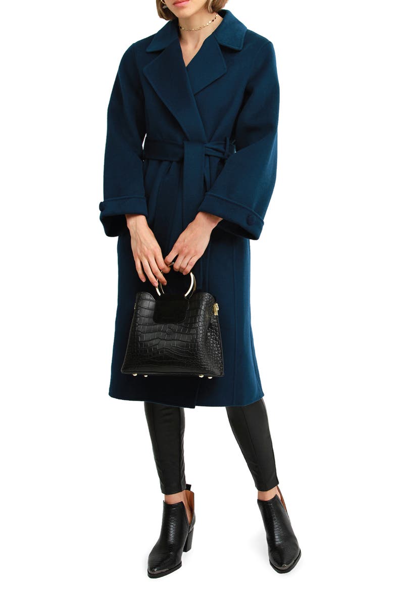 Stay Wild Oversize Wool Coat, Alternate, color, DARK TEAL