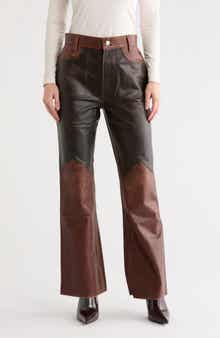 Re/Done Colorblocked Leather Pants