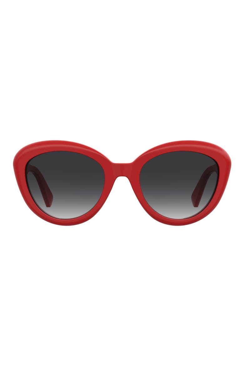 54mm Gradient Cat Eye Sunglasses, Main, color, RED/ DARK GREY SF