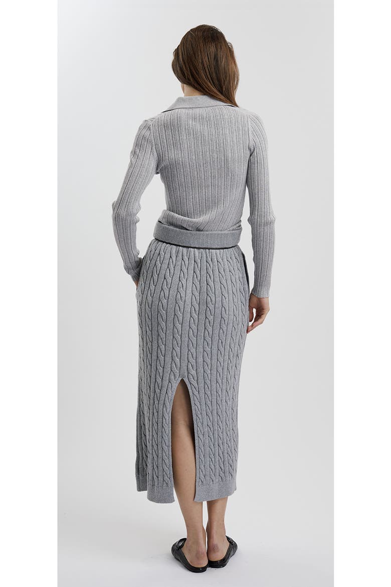 Stripped Knitted Cardigan, Alternate, color, GREY