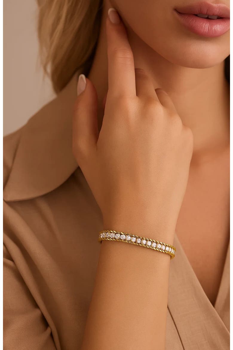 Amelia Sparkle Stack Adjustable CZ Chain Bracelet, Alternate, color, Gold