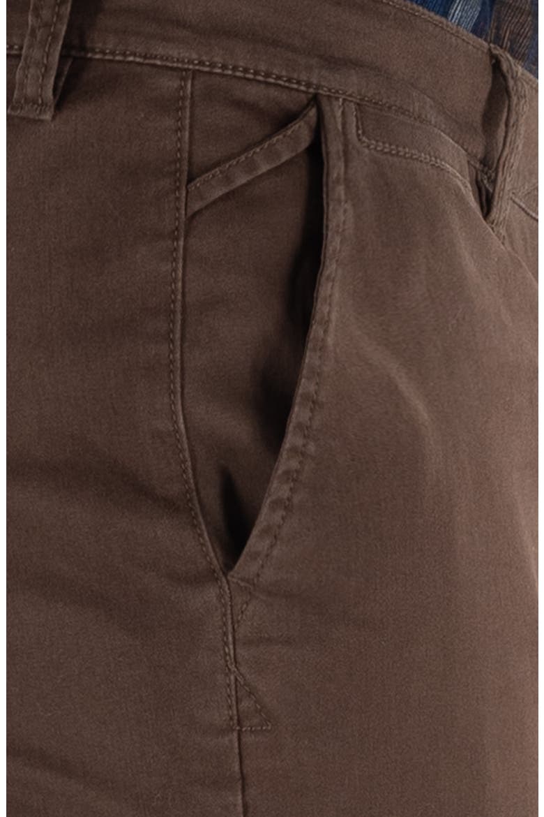 Flat Front Stretch Cotton Chinos, Alternate, color, DARK ROAST