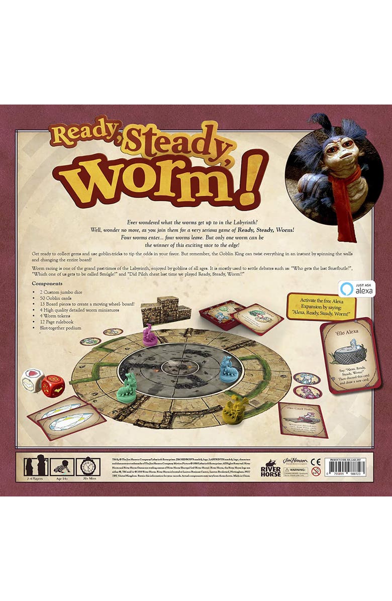 River Horse (Europe) Ltd Jim Henson's Labyrinth, Ready, Steady, Worm! Board Game, Alternate, color, Multicolored