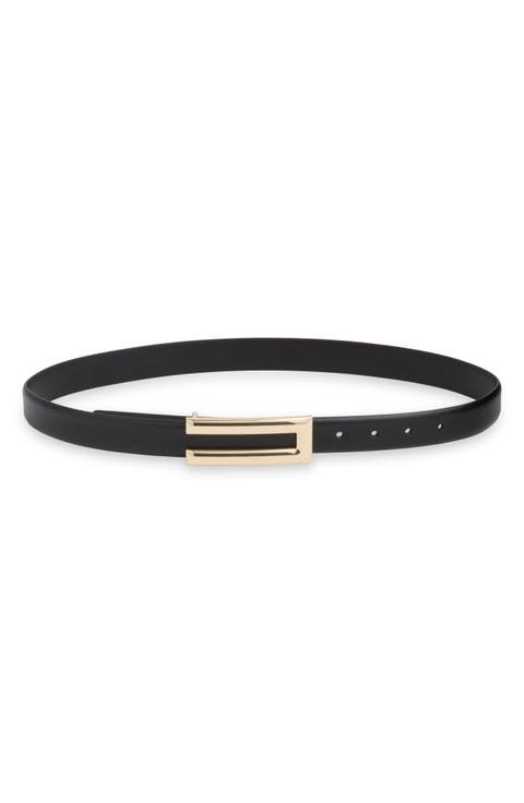 Alia Plaque Buckle Leather Belt