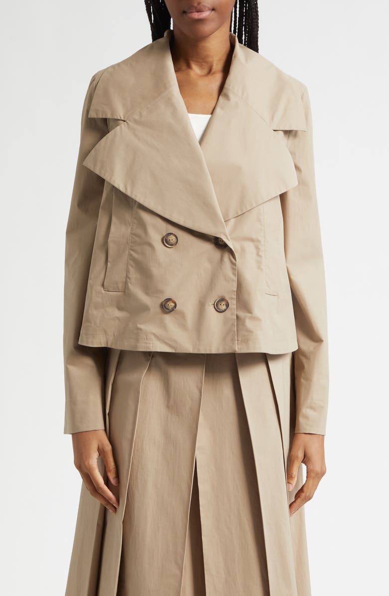 Emporio Armani Dune Crop Trench Coat, Main, color, Tan