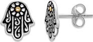 SAMUEL B. Sterling Silver & 18K Gold Hamsa Stud Earrings