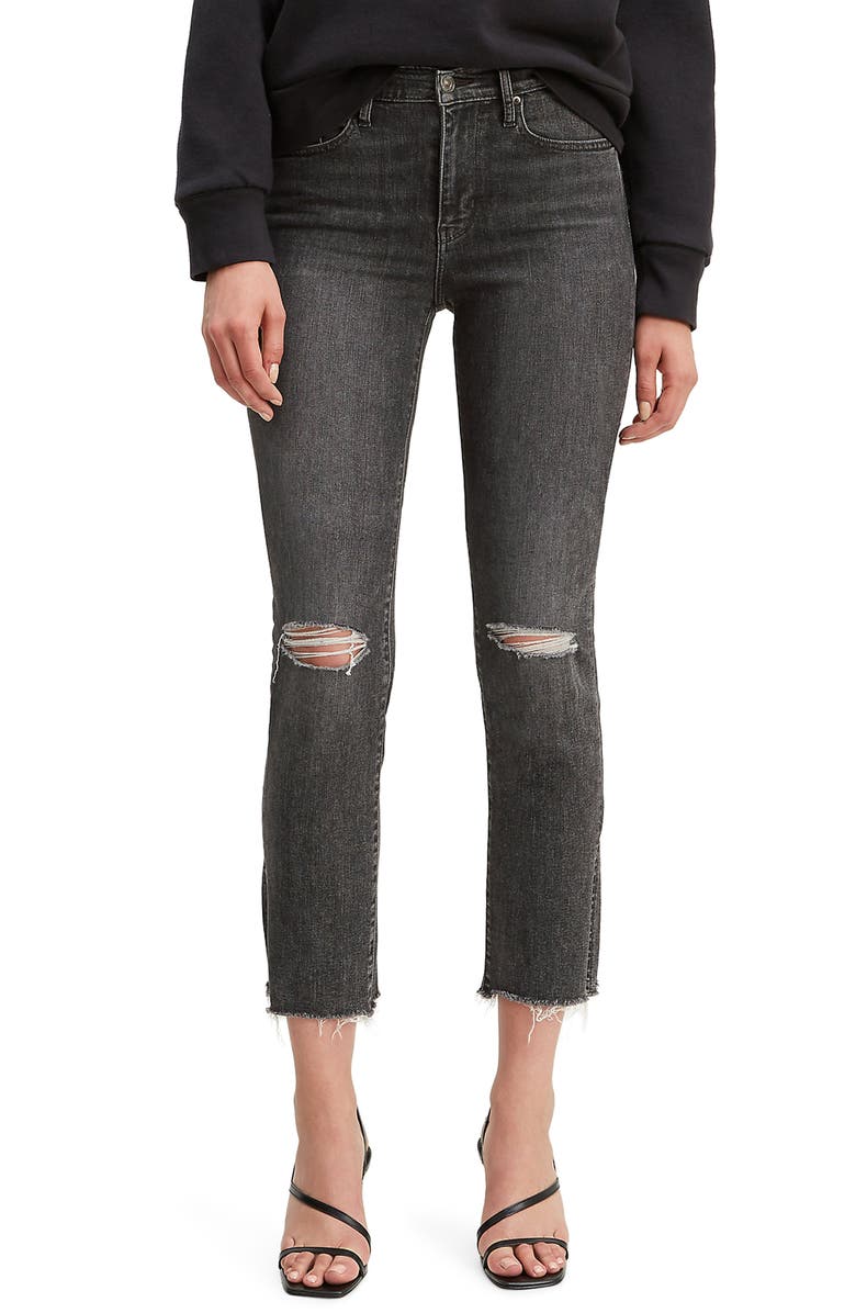 Levi's<sup>®</sup> 724<sup>™</sup> Ripped High Waist Crop Jeans, Main, color,